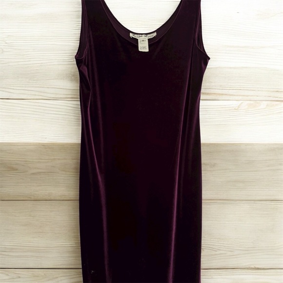 Gorgeous Purple Vintage Velvet Dress - Picture 3 of 4